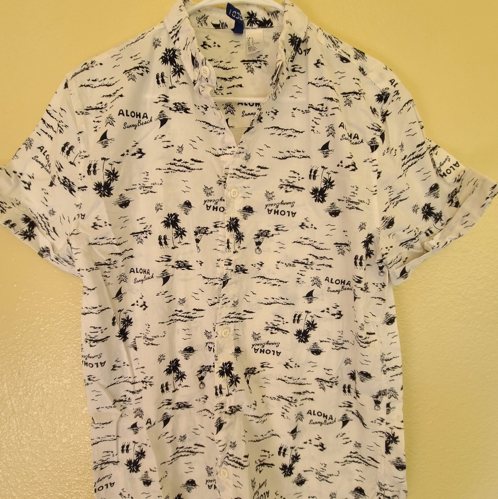 Men's button up dress Hawaiian shirt